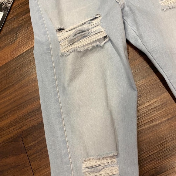 Fit Jeans 4 Hole Ripped High Waisted Jeans VINTAGE BLUE Size Small - Picture 5 of 12